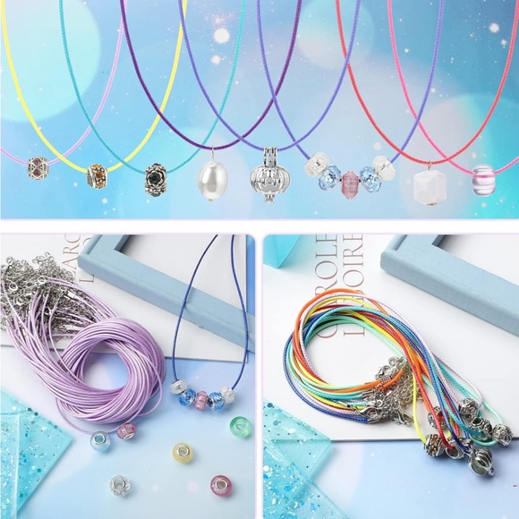 25pc COLORED WAX CORD NECKLACES DIY JEWELRY MAKING CRAFTING SUPPLIES BULK BUNDLE - Picture 14 of 15